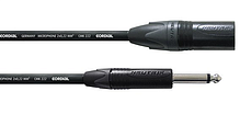 CORDIAL CRM 10 MP - Микрофонный кабель XLR male/моно джек 6,3 мм, разъемы Neutrik, 10,0 м, черный