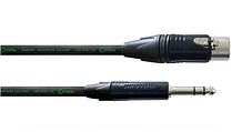 CORDIAL CRM 10 FV - Инструментальный кабель XLR female/джек стерео 6,3 мм male, разъемы Neutrik, 10,