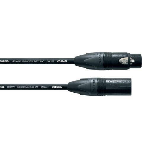 CORDIAL CPM 2.5 FM - Микрофонный кабель XLR female/XLR male, разъемы Neutrik, 2.5м, черный