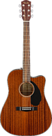 FENDER CD-60SCE DREAD ALL-MAH WN - Электроакустическая гитара, цвет натуральный