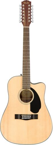 FENDER CD-60SCE DREAD 12-STRNAT WN - 12-струнная электроакустическая гитара, цвет натуральный