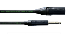 CORDIAL CRM 10 MV - Инструментальный кабель XLR male/джек стерео 6,3 мм male, разъемы Neutrik, 10,0 