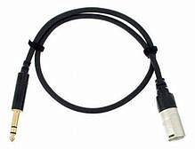 CORDIAL CFM 0,6 MV - Инструментальный кабель  XLR male/джек стерео 6,3 мм, 0,6 м, черный