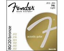 FENDER STRINGS NEW ACOUSTIC 70L 80/20 BRNZ BALL END 12-52 - Струны для акустической гитары, бронза