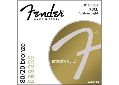 FENDER STRINGS NEW ACOUSTIC 70CL 80/20 BRONZE 11-52 - Струны для акустической гитары, бронза