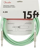FENDER 15' OR INST CABLE SFG - Инструментальный кабель, зеленый, 15' (4,6 м)