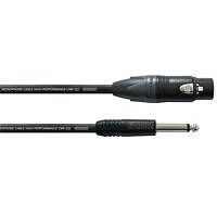 CORDIAL CPM 7,5 FP - Микрофонный кабель XLR female/моно джек 6,3 мм, разъемы Neutrik, 7,5 м, черный