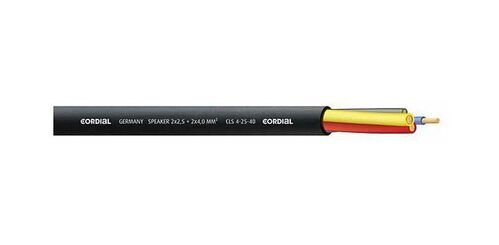 CORDIAL CLS 4-25-40 - Акустический кабель 2x2,5 мм2 + 2x4,0 мм2, 10,5 мм, черный