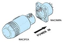NEUTRIK NAC3FCA - Кабельный разъем PowerCon, штекер, входной (синий), 20A/250В                      