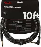 FENDER DELUXE 10' ANGL INST CBL BTWD - Инструментальный кабель, черный твид, 10' (3,05 м)