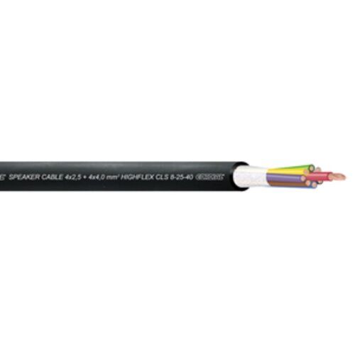 CORDIAL CLS 8-25-40 - Акустический кабель, 4x2,50 мм2 + 4x4,0 мм2, 14,6 мм, черный
