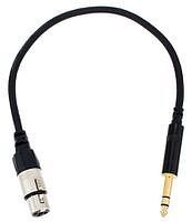 CORDIAL CFM 0,3 FV - Инструментальный кабель  XLR female/джек стерео 6,3 мм, 0,3 м, черный