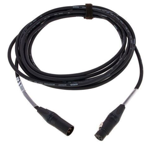 CORDIAL CSM 5 FM-GOLD - Микрофонный кабель XLR female/XLR male, разъемы Neutrik, 5,0 м, черный