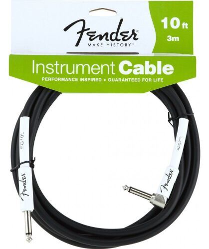 FENDER FENDER 10' ANGLE INST CBL BLK - Инструментальный кабель, черный, 10' (3,05 м)