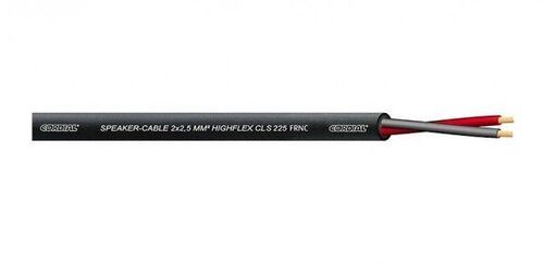 CORDIAL CLS 225 FRNC - Акустический кабель 2x2,5 мм2, 8,0 мм, безгалогенный негорючий, черный