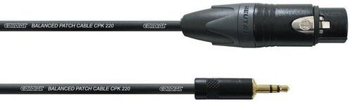 CORDIAL CPM 3 FW-UNB - Микрофонный кабель XLR female/мини-джек стерео 3,5 мм, разъемы Neutrik, 3,0 м