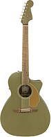 FENDER NEWPORTER PLAYER OLIVE SATIN - Электроакустическая гитара, цвет зеленый