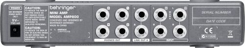 BEHRINGER AMP800 - Компактный 4-канальный усилитель для стереонаушников фото 2
