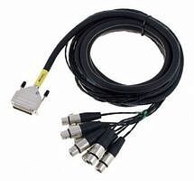 CORDIAL CFD 5 DFT - Цифровой кабель D-Sub/8xXLR female, 5,0 м, черный