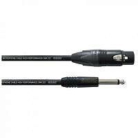 CORDIAL CPM 10 FP - Микрофонный кабель XLR female/моно джек 6,3 мм, разъемы Neutrik, 10,0 м, черный